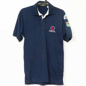 National Guard Association Texas Bowling Polo Shirt S Navy Blue Sahara Cotton